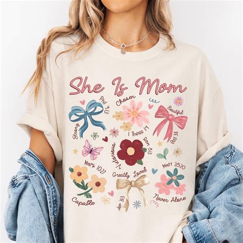 Boho Floral Mama Shirt, She is Mom Shirt, Mothers Day Shirt, Christian ...