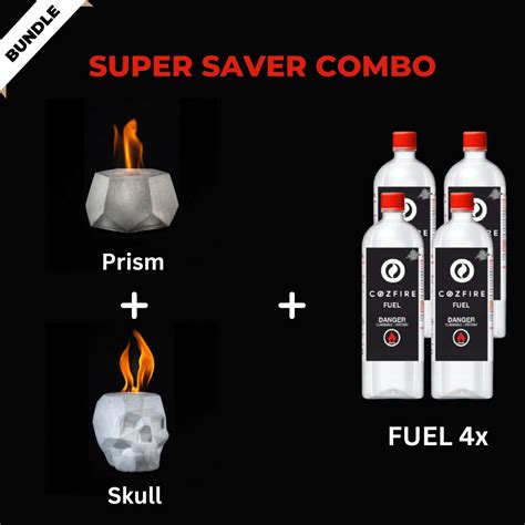 Special Firepit Bundle 8: Prism + Skull+ Fuel 4x – Cozfire