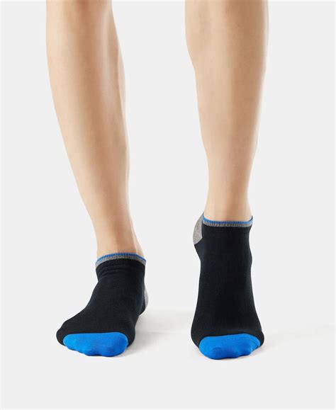 Buy Compact Cotton Low Show Socks With StayFresh Treatment - Black ...