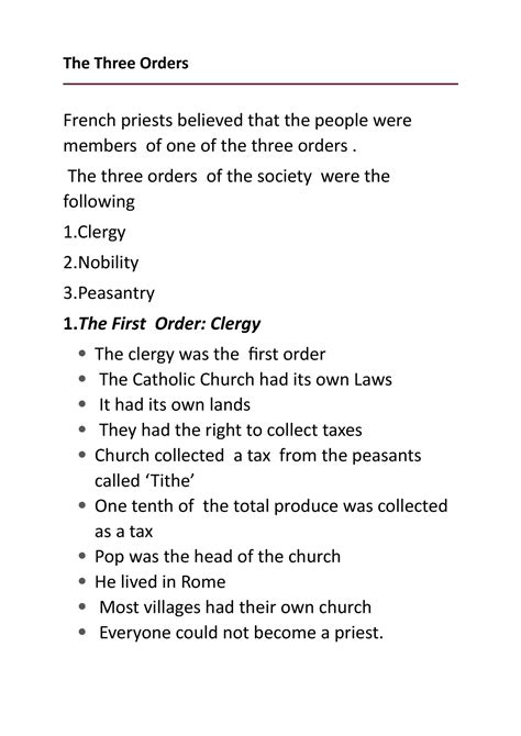 The Three Orders - It is useful - The Three Orders French priests ...