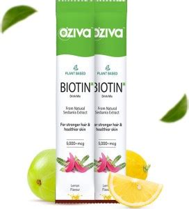 OZiva Plant-based Biotin Sachets for Stronger Hair & Healthier Skin ...