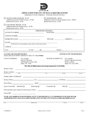 TX CCS-FRM-257 - Dallas 2019-2026 - Fill and Sign Printable Template Online