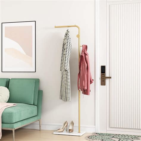 DOORXIFO Gold Coat Racks with White Base, Entryway Coats Racks ...