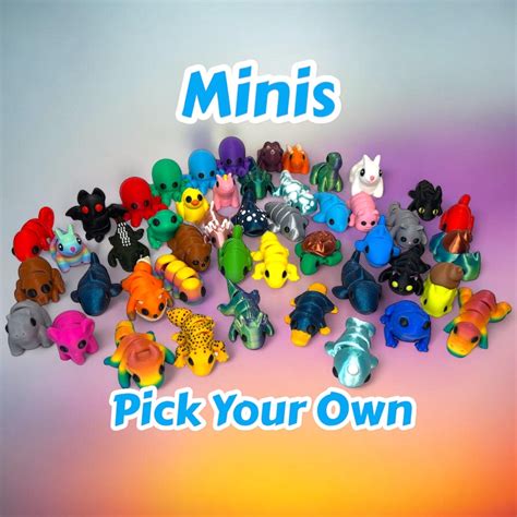Cute 3D Printed Mini Pocket Pet Animals Fun Collectible Figures - Etsy