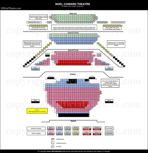 Noel Coward Theatre London seat map and prices for DEAR EVAN HANSEN