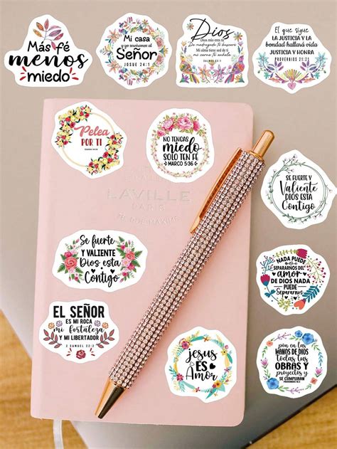 50 Pcs Latina Christian Quotes Sticker Junk Journal Ephemera DIY Album ...