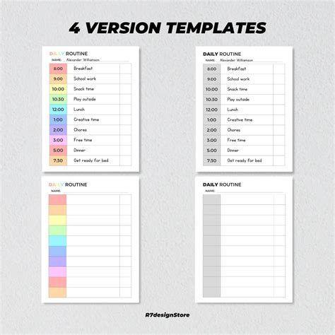 Buy Kids Daily Routine Printable Chart Daily Children Online in India ...