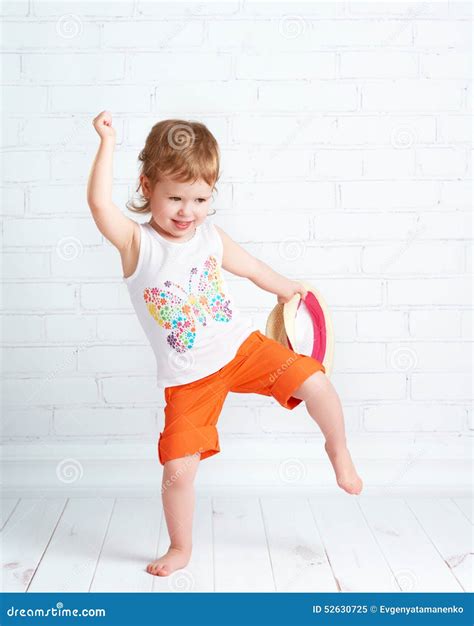 Happy Beautiful Baby Girl Dancer Dancing Hip Hop Dance Stock Image ...