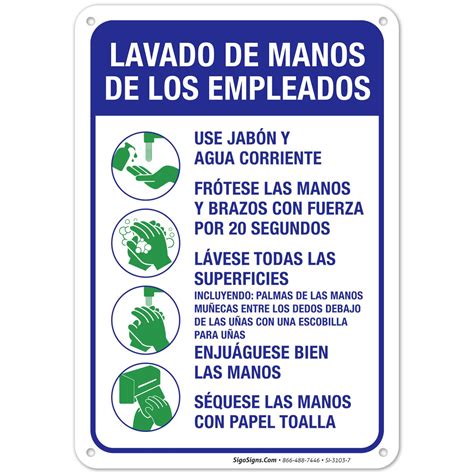 Wash Hands Sign In Spanish
