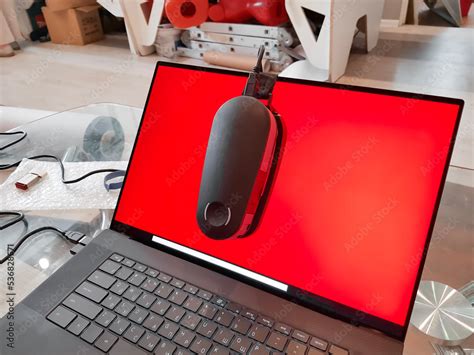 Calibration of laptop led red screen,monitor color.Computer display ...