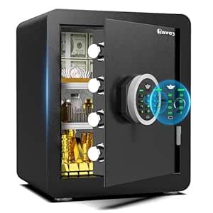 Kavey 2.0 Cub Safe Box Fireproof Waterproof, Home Safe with Digital ...