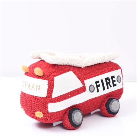 Fire Truck Knitted Stuffed Toy – Annasimona Kids
