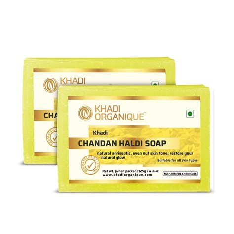 Buy KHADI ORGANIQUE Chandan Haldi Soap, 125 g (Pack of 2) Online at Low ...