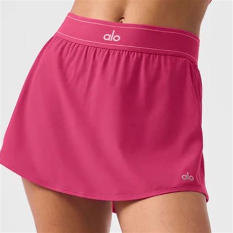 Alo Yoga Match Point Tennis Skirt Pink Summer Crush | Tennis skirt ...
