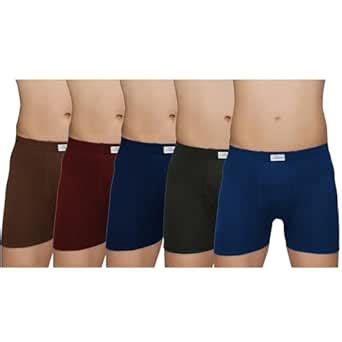Buy Amul Comfy Men's Plain Cotton Trunk Pack of 5(Assorted Colours May ...