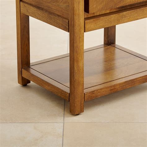 Buy Adana Mango Wood Bed Side Table with Drawer - Brown from Home ...