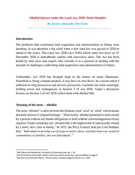 Allodial-Interest - Allodial title to land - Allodial interest under ...