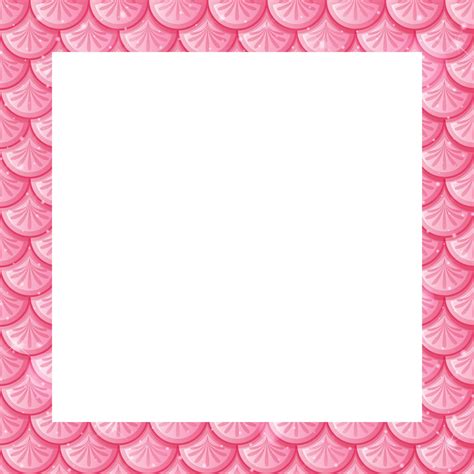 空白のパステルピンクの魚の鱗フレームテンプレート | Premiumベクトル素材