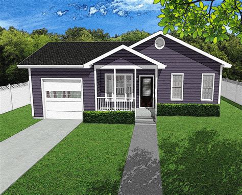 2 Bedroom Ranch Style House Plans, 2/1, 833 Square Feet, 44'x34 ...