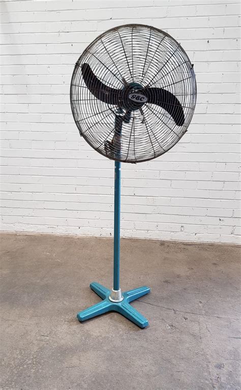 Lot - Vintage Metal Industrial Floor Fan