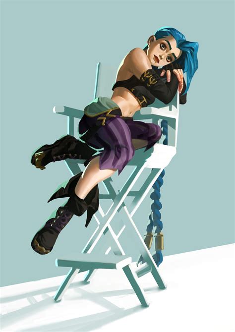 ArtStation - ARCANE Jinx sit on a chiar