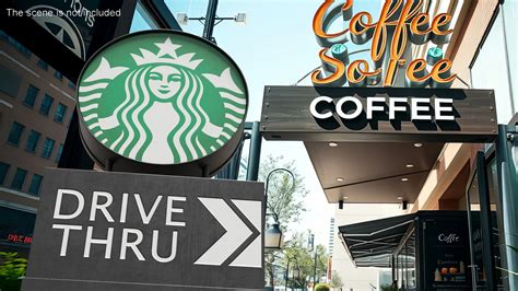 Round Starbucks Drive Thru Signage 3D model | 3D Molier International
