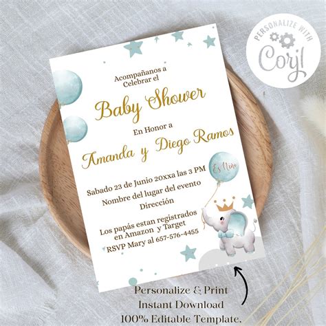 Invitación para Baby Shower En Español Imprimirble. Invitacion para ...