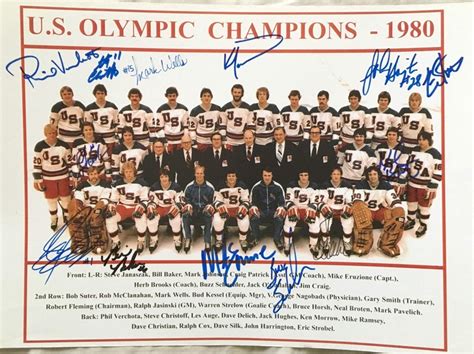 1980 Miracle on Ice USA Olympic Hockey Team autographed 11x14 photo ...