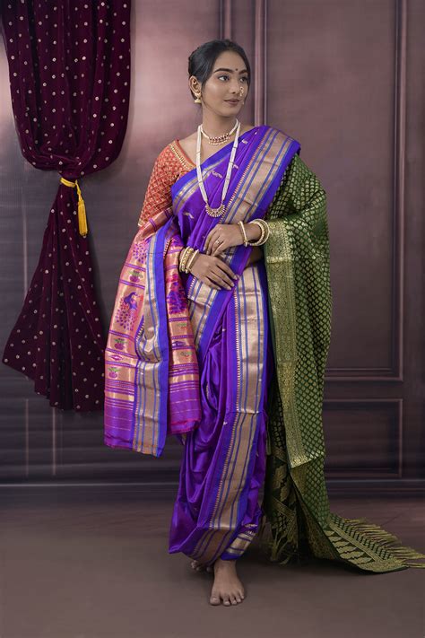 9yard Woven Zari Peacock Motifs