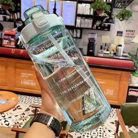 TER 2L Capacity Sipper Water Bottle For Adults With Motivational Time ...