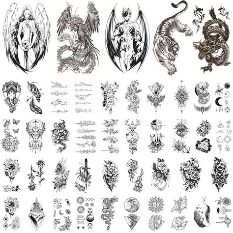 TecoKart® 44 Sheets Temporary Tattoo Stickers for Men and Women ...