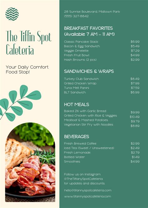 Cafeteria Menu 的图像结果