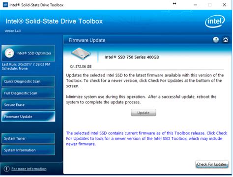 Intel SSD 750 PCIE 400G無法更新韌體 - Mobile01