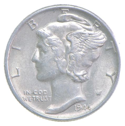 Unc BU MS 1944 US Mercury 90% Silver Dime Coin Collection Lot Set Break ...