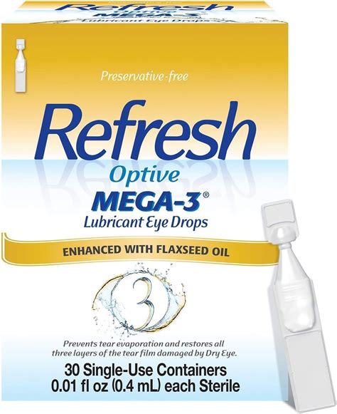Refresh Optive Mega-3 – Gotas lubricantes para los ojos, 30 ...