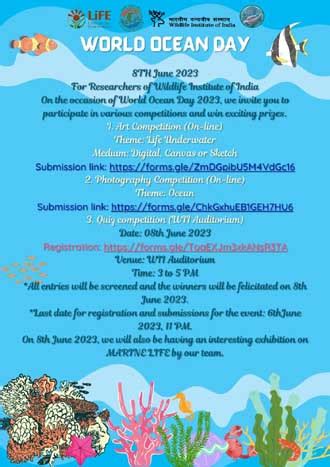 Invitation to participate in World Ocean Day : 8 June, 2023 | Wildlife ...
