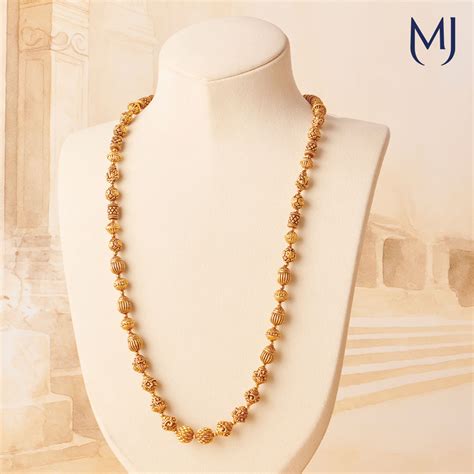 Gold Mohan Mala Designs (2024) | Buy Mohan Mala Chain Online - Manubhai ...
