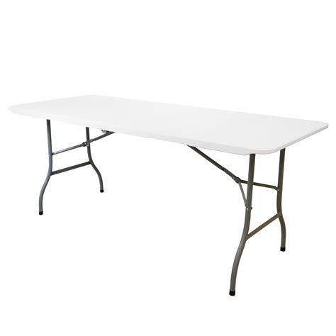 Elama 6 Foot Plastic Folding Dinner Table in White - Walmart.com