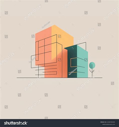 Residential Real Estate Minimalist Minimalist Vector Art