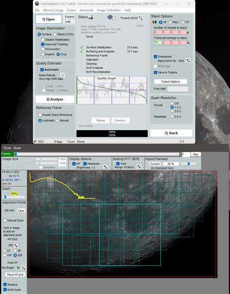 Using Autostakkert 的图像结果