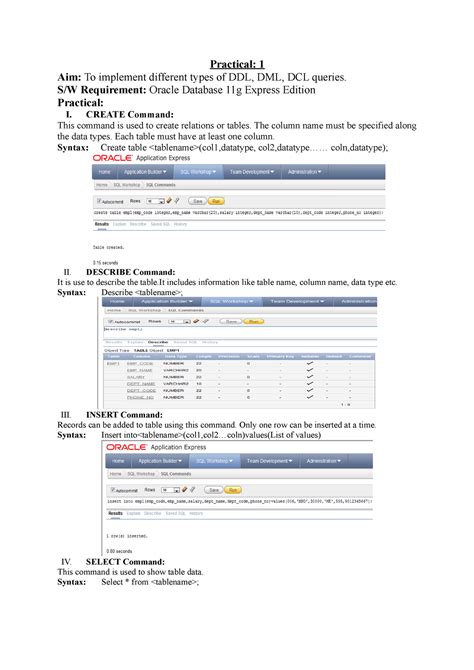 Manual Experiment 1 - Practical: 1 Aim: To implement different types of ...