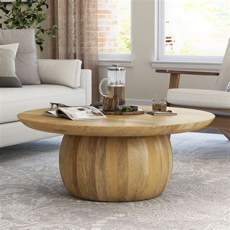 Rustic Wood Round Coffee Table: Timeless Craftsmanship for Modern Homes