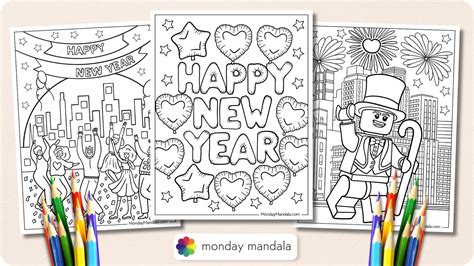 32 New Year Coloring Pages (Free PDF Printables)