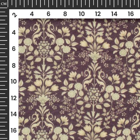 Raisin Purple And Beige Floral Digital Print Pure Georgette Fabric ...