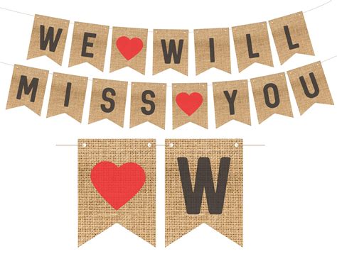 SVM CRAFT® We Will Miss You Banner Burlap material -Farewell Party ...
