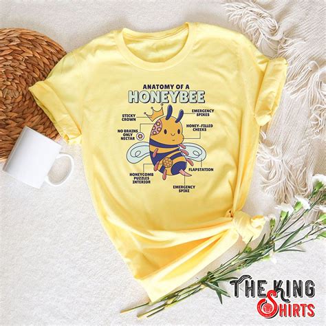 Anatomy Of A Honeybee T Shirt For Unisex With Flower And Queen Bees - TheKingShirtS