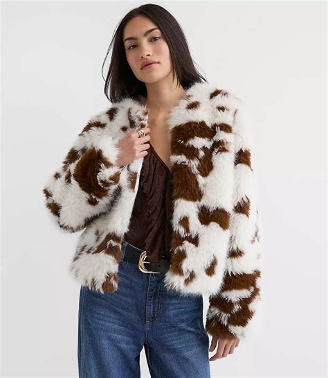 Spotted Faux Shearling Jacket