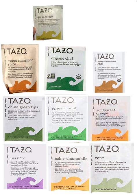 Tazo Tea Bags Sampler Assortment Variety Pack - 50 Count - 10 Different ...