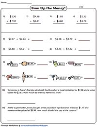 Adding Money Worksheets 的图像结果