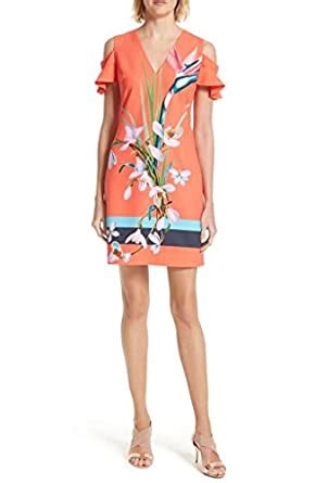 Buy Ted Baker Women's Leea Tropical Oasis Cut Out Tunic, Mid Red, 5 at ...